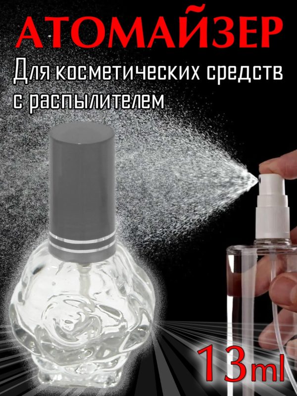Атомайзер Aromaprovokator стекло бутон, спрей пластик серый 13 ml